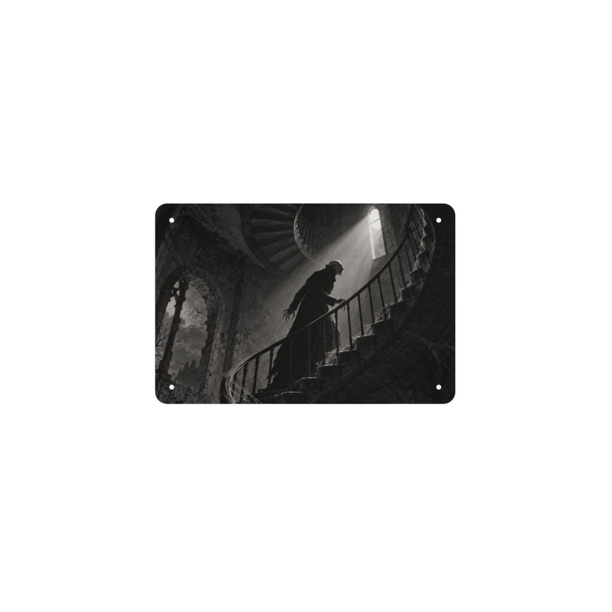 Spiral Staircase Orlok 12 x 8 in Metal Tin Sign