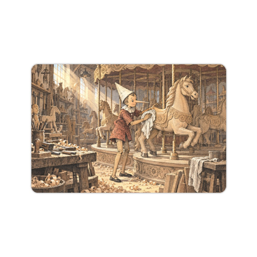 Pinocchio's Wooden Carousel 23.6 x 15.7 in Doormat