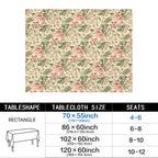 Cottage Rose Lily 178cm x 140cm Rectangular Tablecloth 70x55inch (QUE)