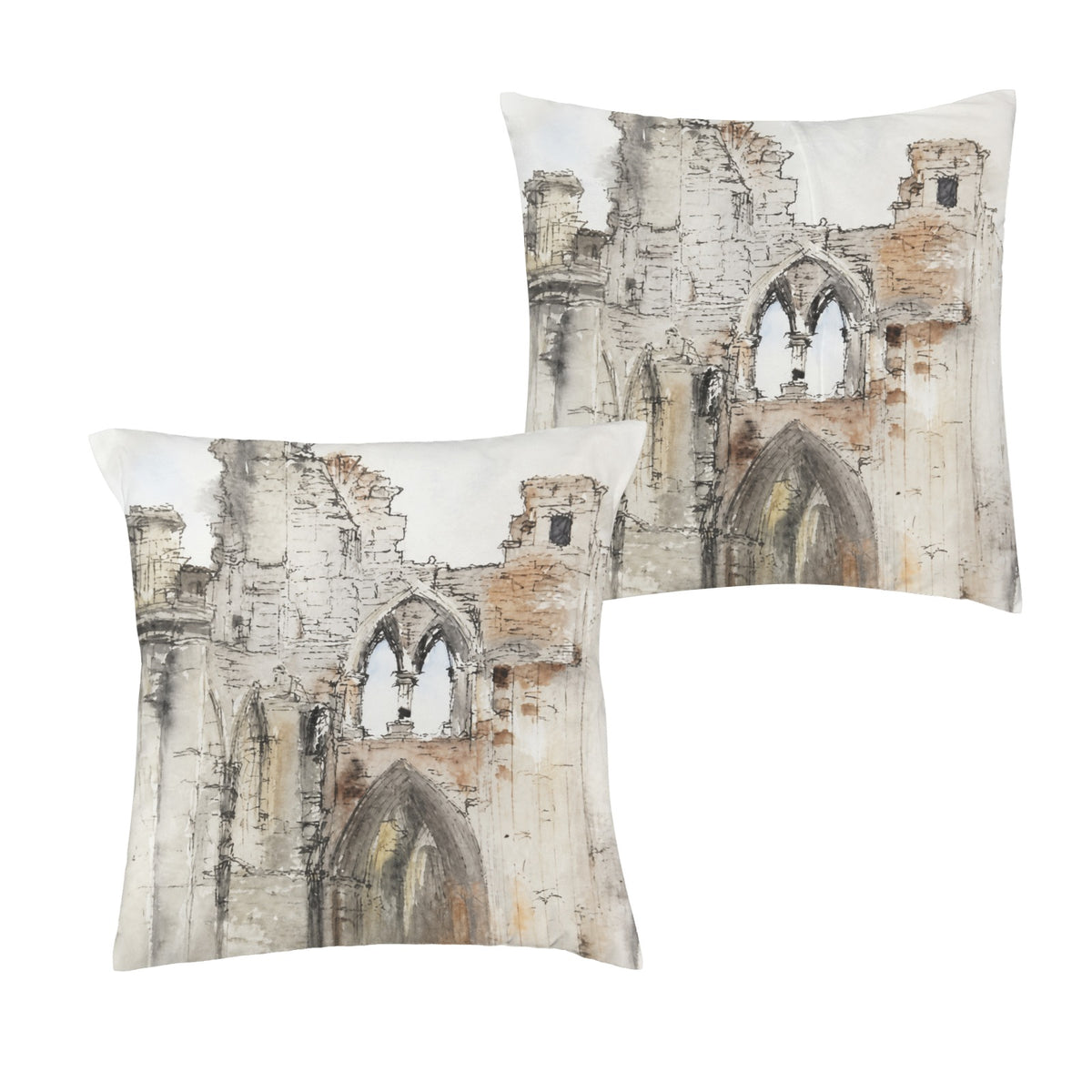 Ruined Castle Map 16 x 16 in Envelope Pillow Case