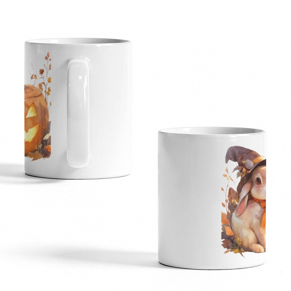 Autumn Moon Rabbit 11 oz White Ceramic Mug