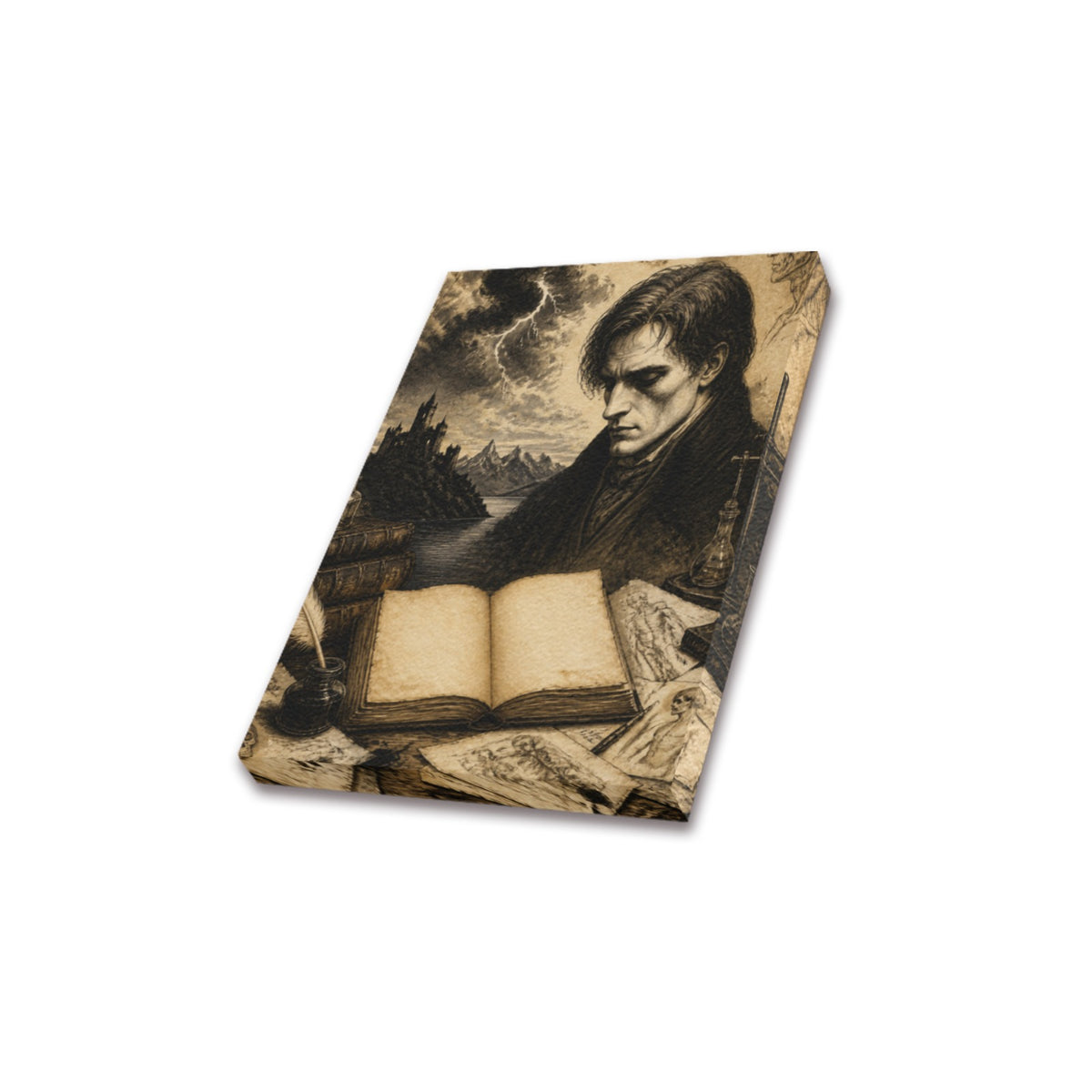 Frankenstein 1818 Title Page Frame Canvas Print 8"x10"