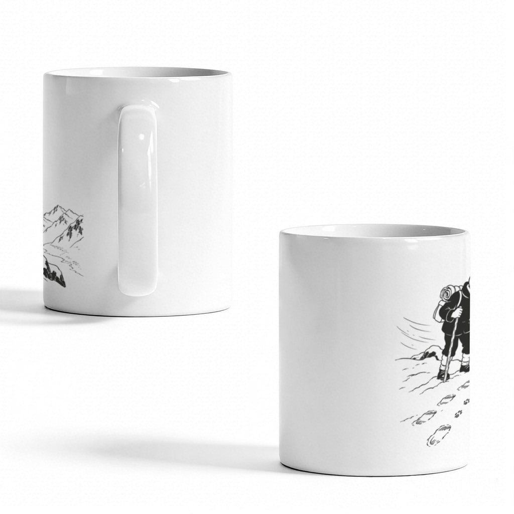 1929 Tintin Snowy Snow Ridge Compass 11 oz White Ceramic Mug