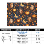 Owl Lanterns 178cm x 140cm Rectangular Tablecloth 70x55inch (QUE)