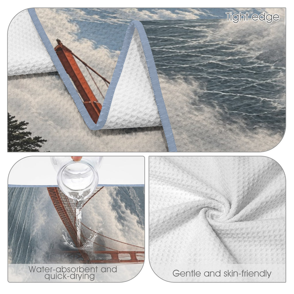 Golden Gate Fog 29"x58" (QUE) Waffle Weave Bath Towel