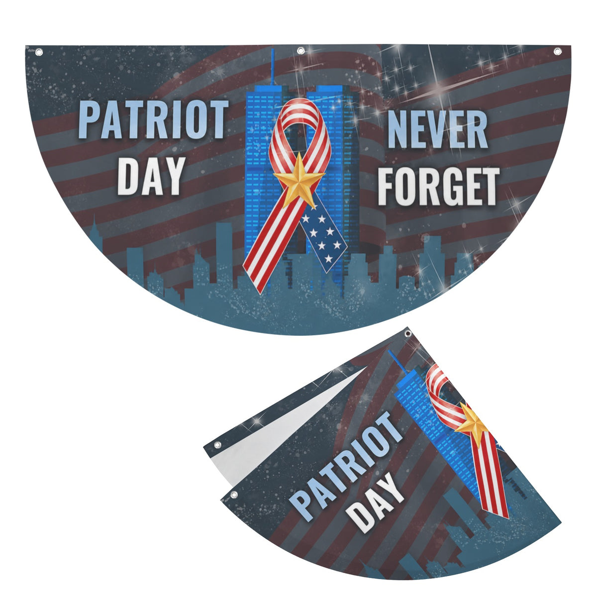 Patriot Day 9/11 Remembrance 36 x 18 in Semi Circle Flag