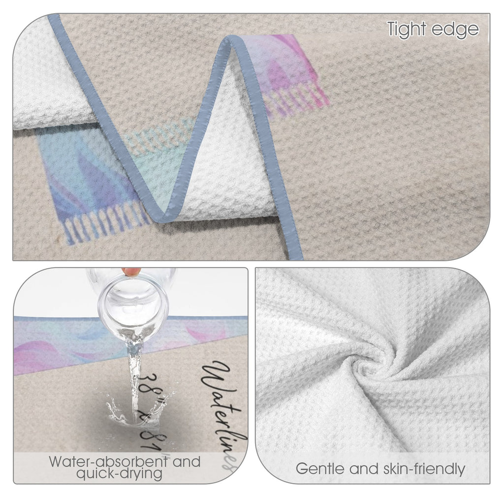 Aura Gradient Waterlines 29"x58" (QUE) Waffle Weave Bath Towel