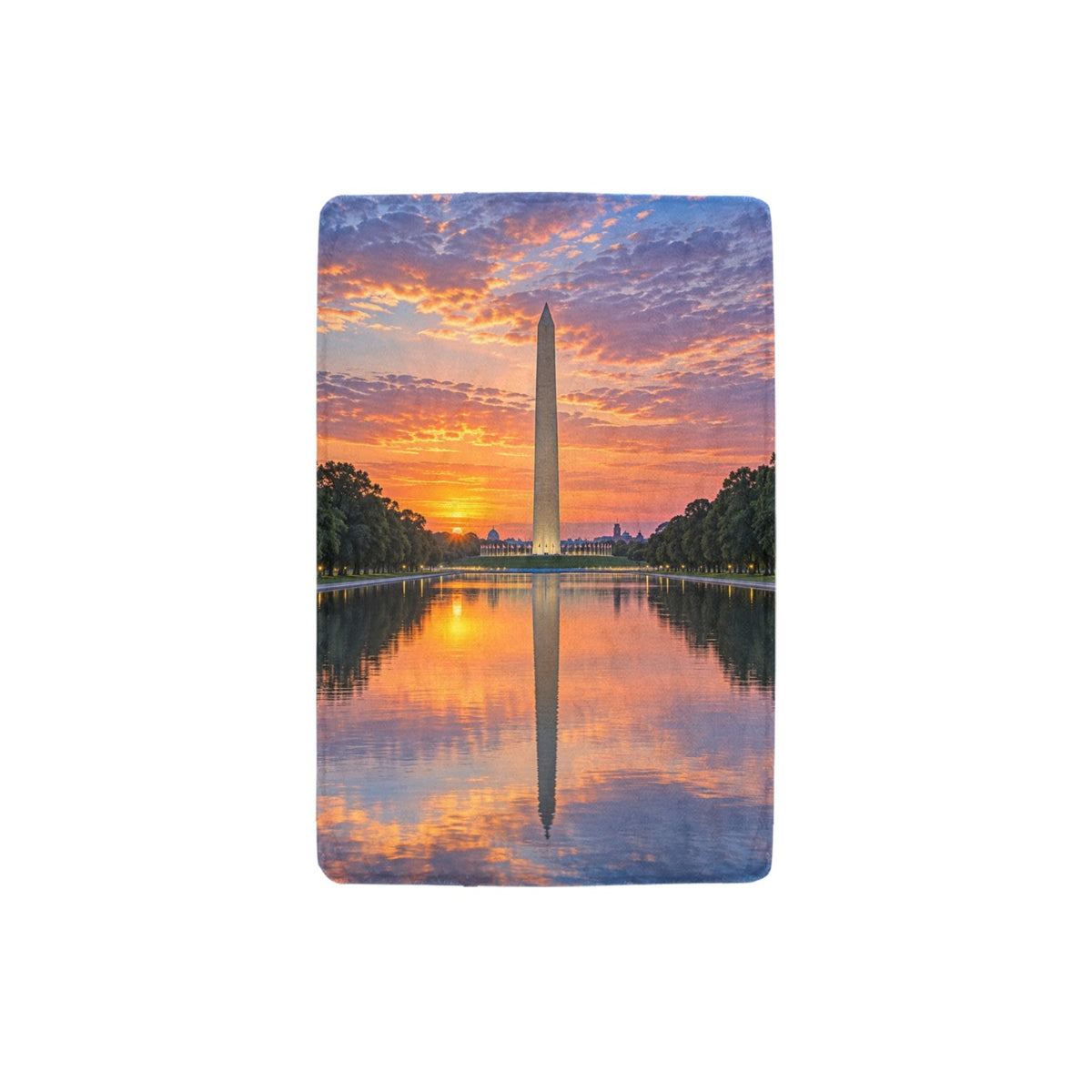 Washington Monument Reflection 32 x 48 in Micro Fleece Blanket