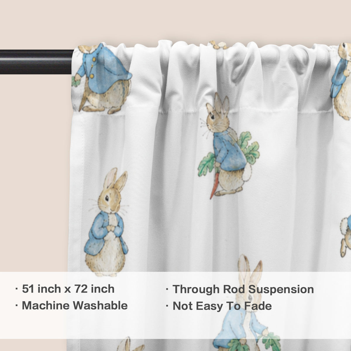 Peter Rabbit Garden Gate 51 x 72 in Door Curtain (QUE)
