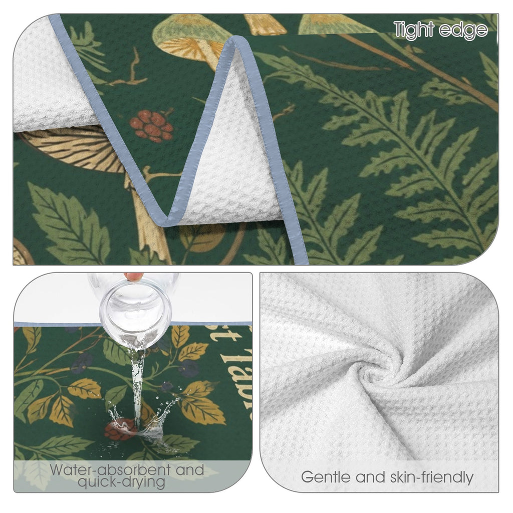 Vegetarian Harvest Table 29"x58" (QUE) Waffle Weave Bath Towel