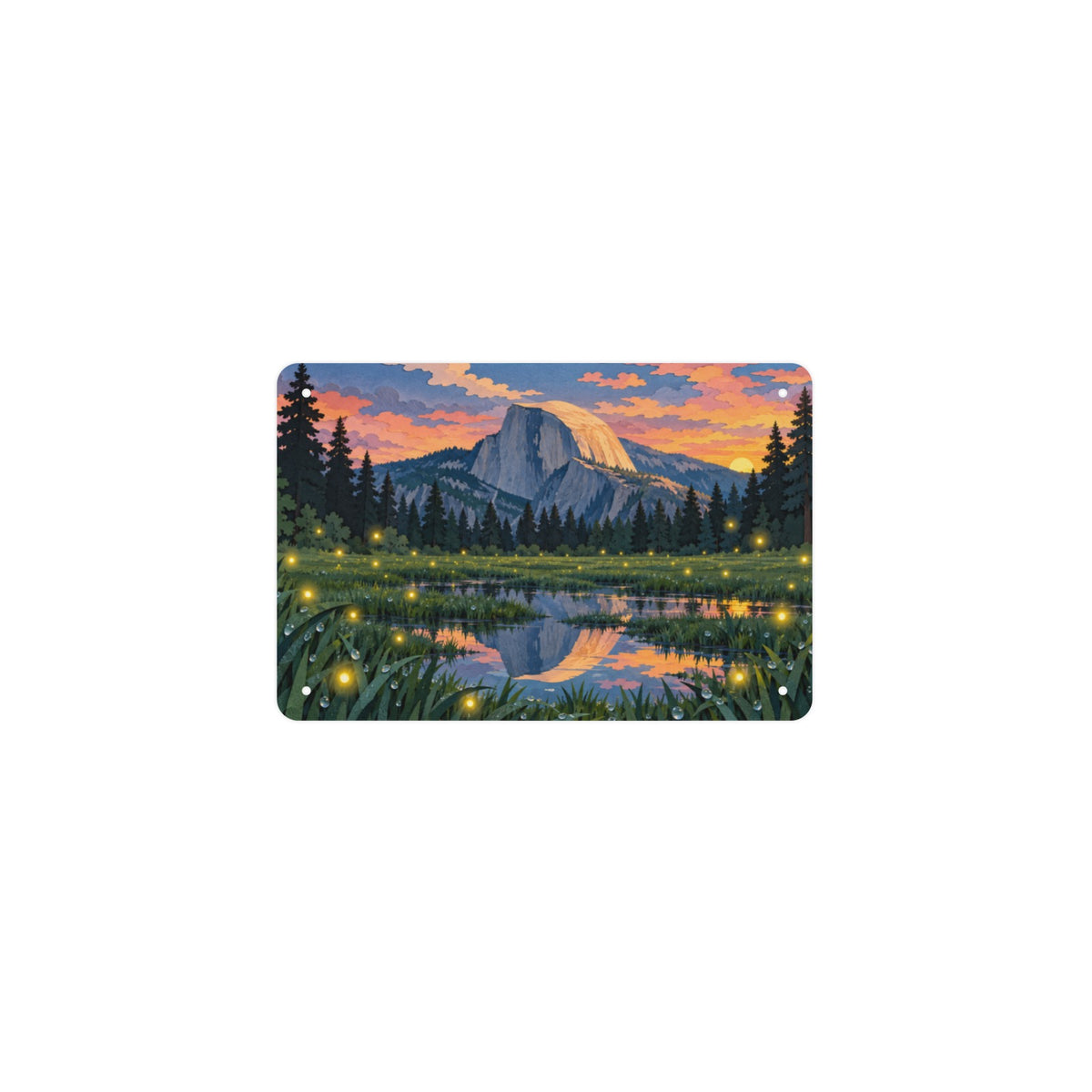 Rain Meadow Half Dome 12 x 8 in Metal Tin Sign