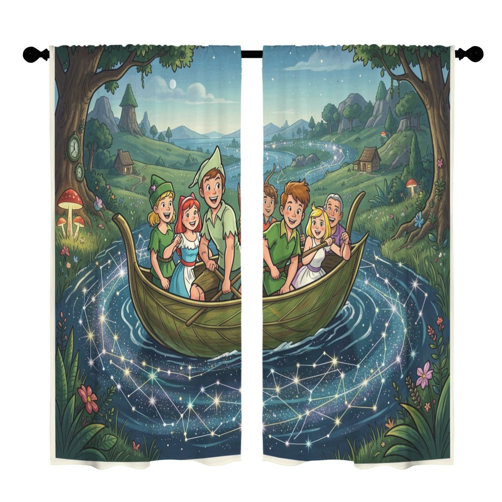 Peter Pan Constellation Sail 52 x 84 in Window Curtain Set