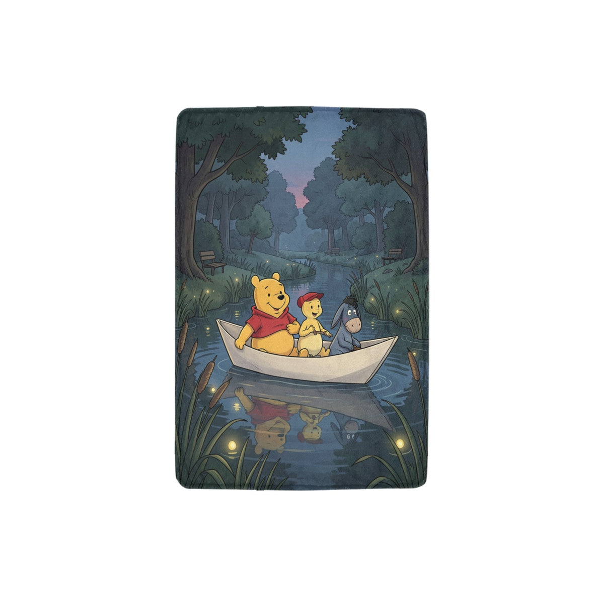 Winnie-the-Pooh Twilight Boat 32 x 48 in Micro Fleece Blanket