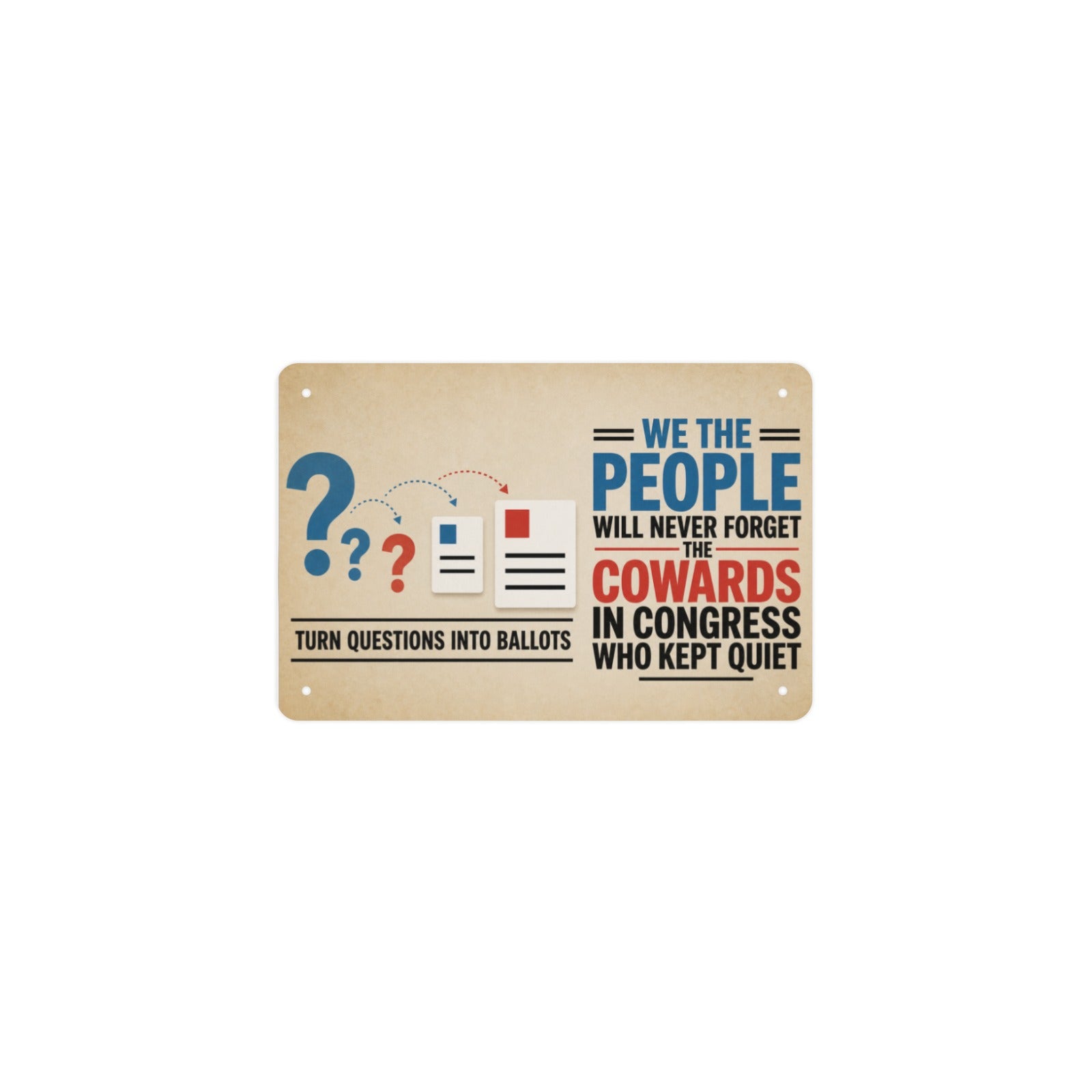 We The People 12 x 8 in Metal Tin Sign
