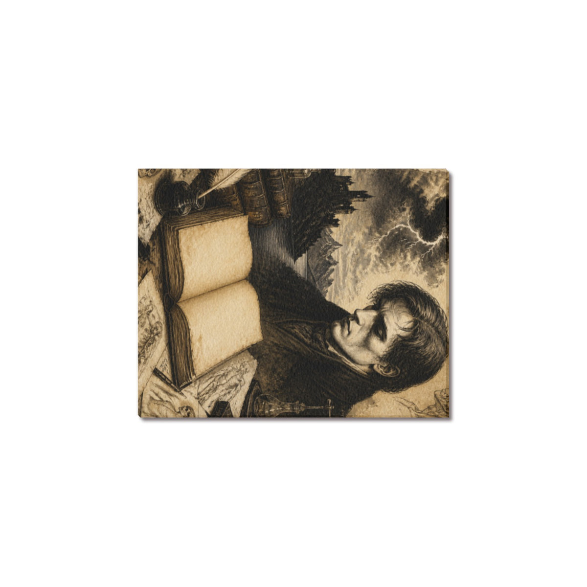 Frankenstein 1818 Title Page Frame Canvas Print 8"x10"