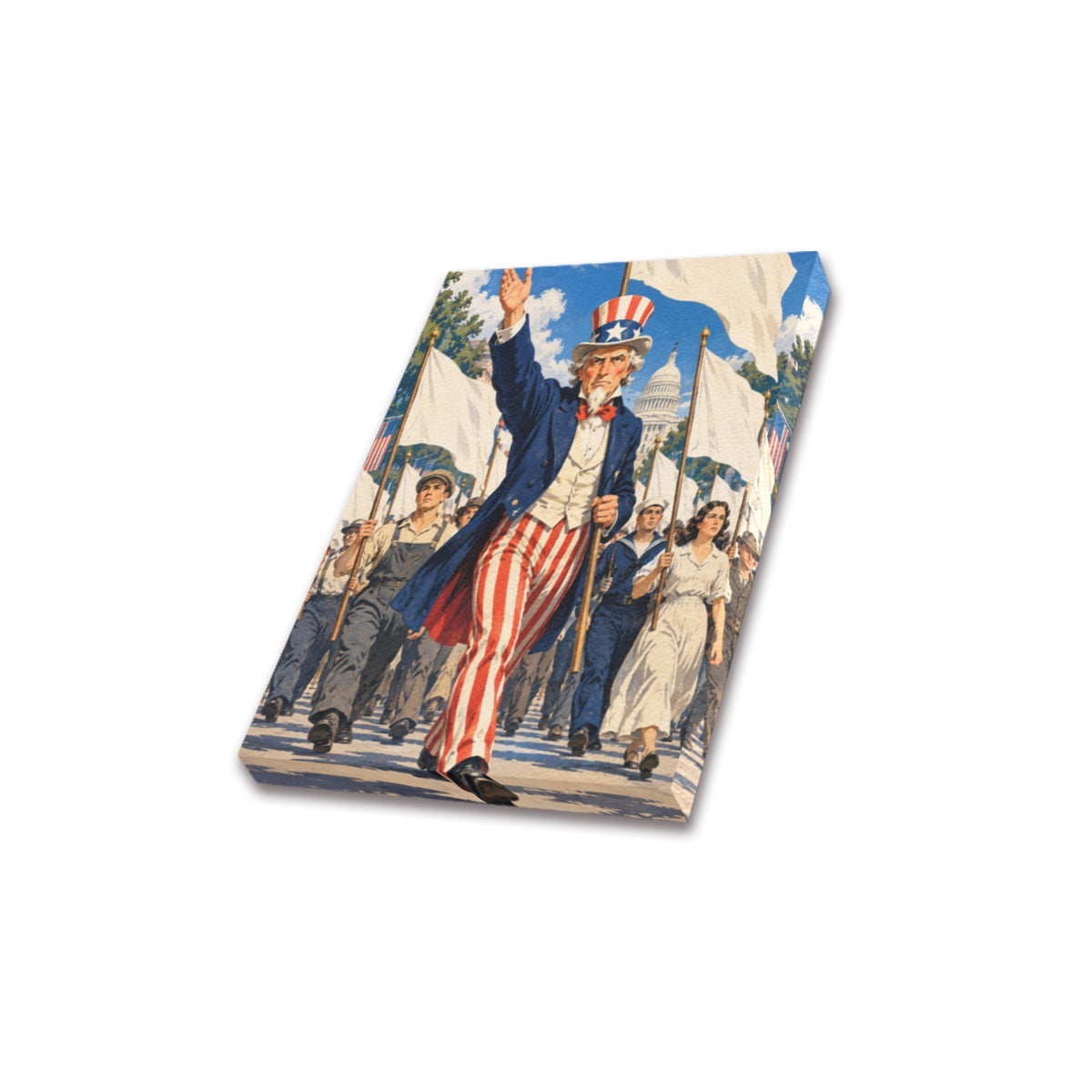 Uncle Sam Blank Parade Frame Canvas Print 8"x10"