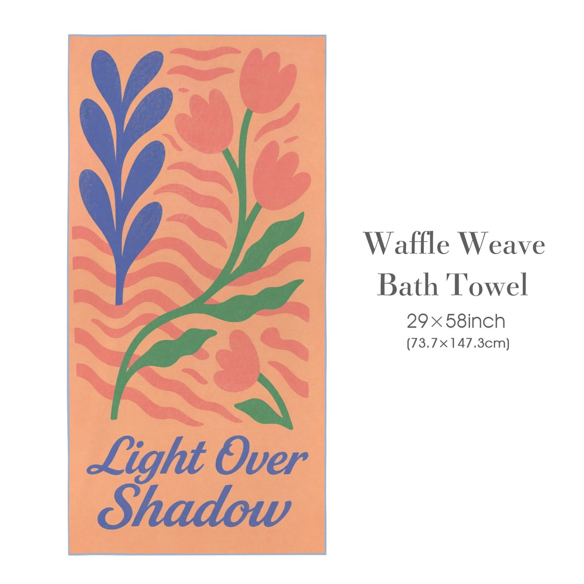 Light Over Shadow 29"x58" (QUE) Waffle Weave Bath Towel