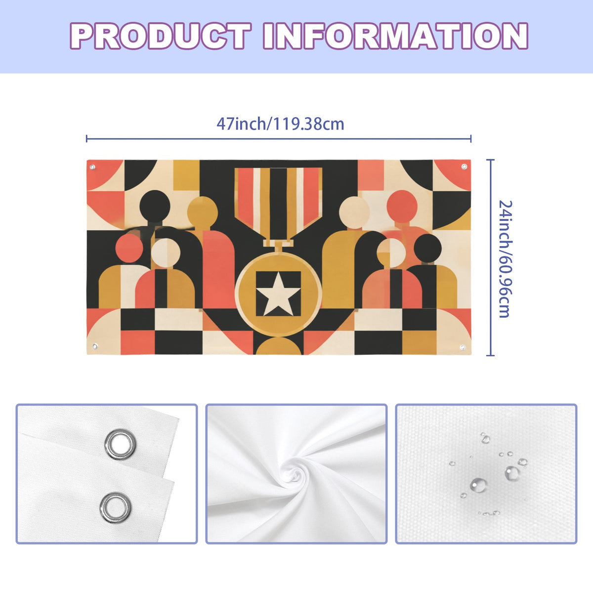 Bauhaus Medal of Honor 47 x 24 in Festival Banner