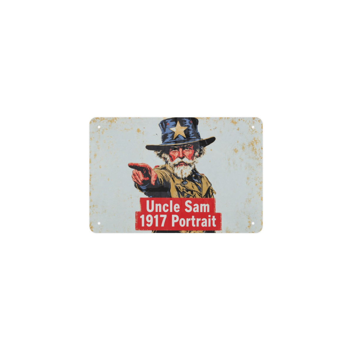 Uncle Sam 1917 Portrait 12 x 8 in Metal Tin Sign