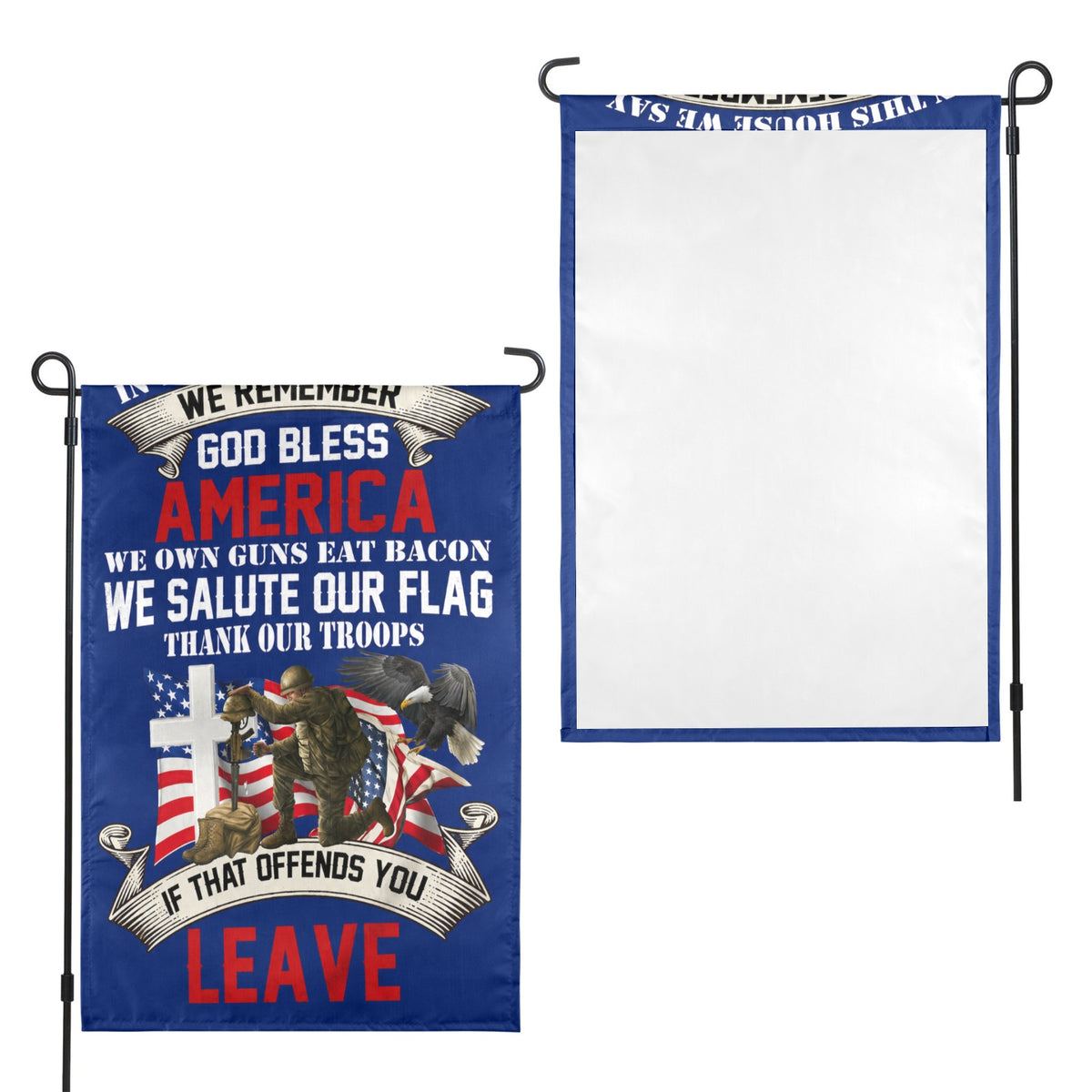 Veterans Day thank you service quilt 12 x 18 in Garden Flag