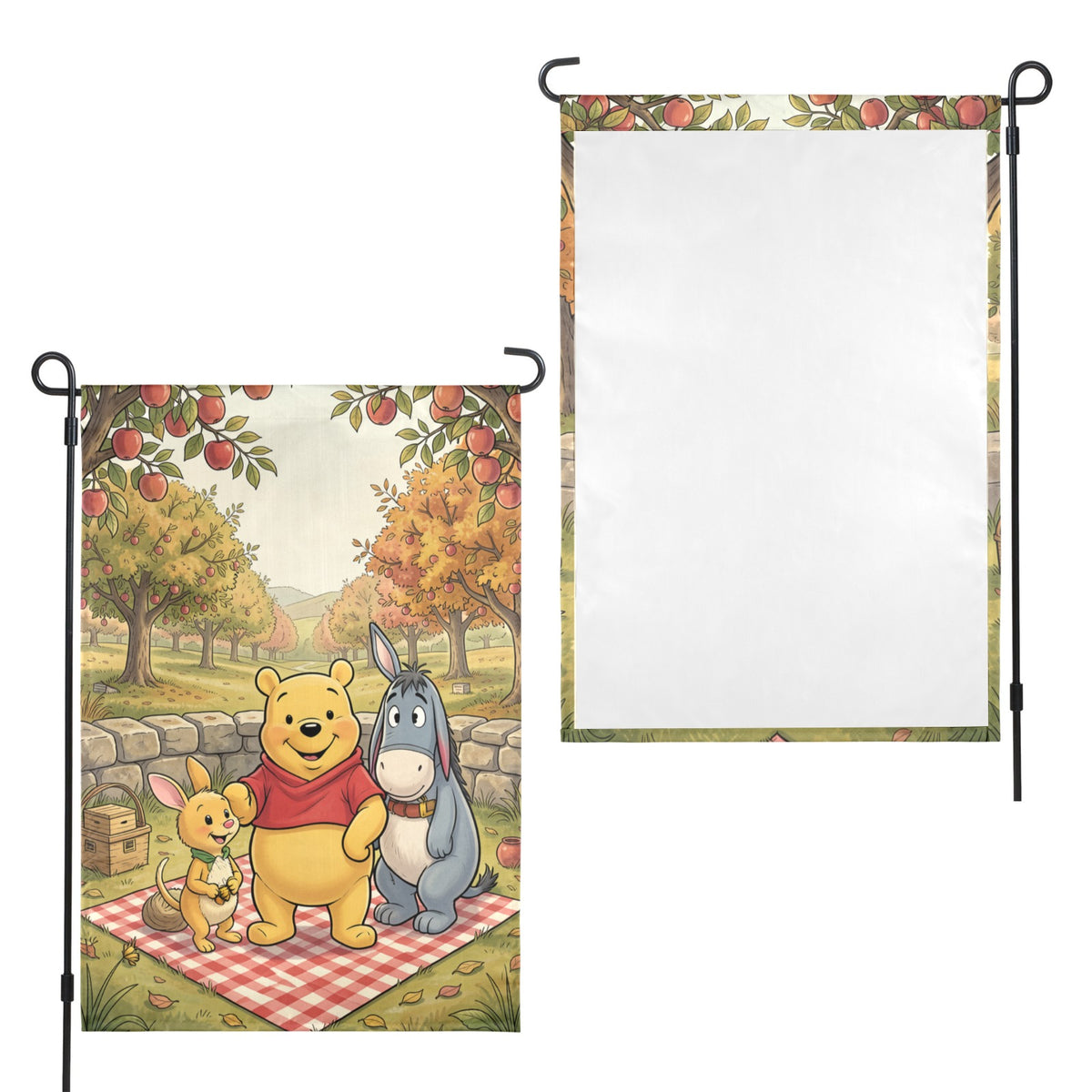 Winnie-the-Pooh 1926 orchard honey picnic 12 x 18 in Garden Flag