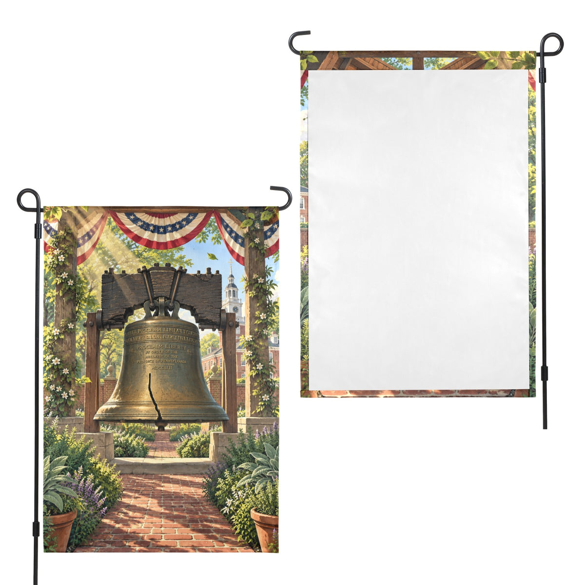 Liberty Bell colonial garden pavilion 12 x 18 in Garden Flag