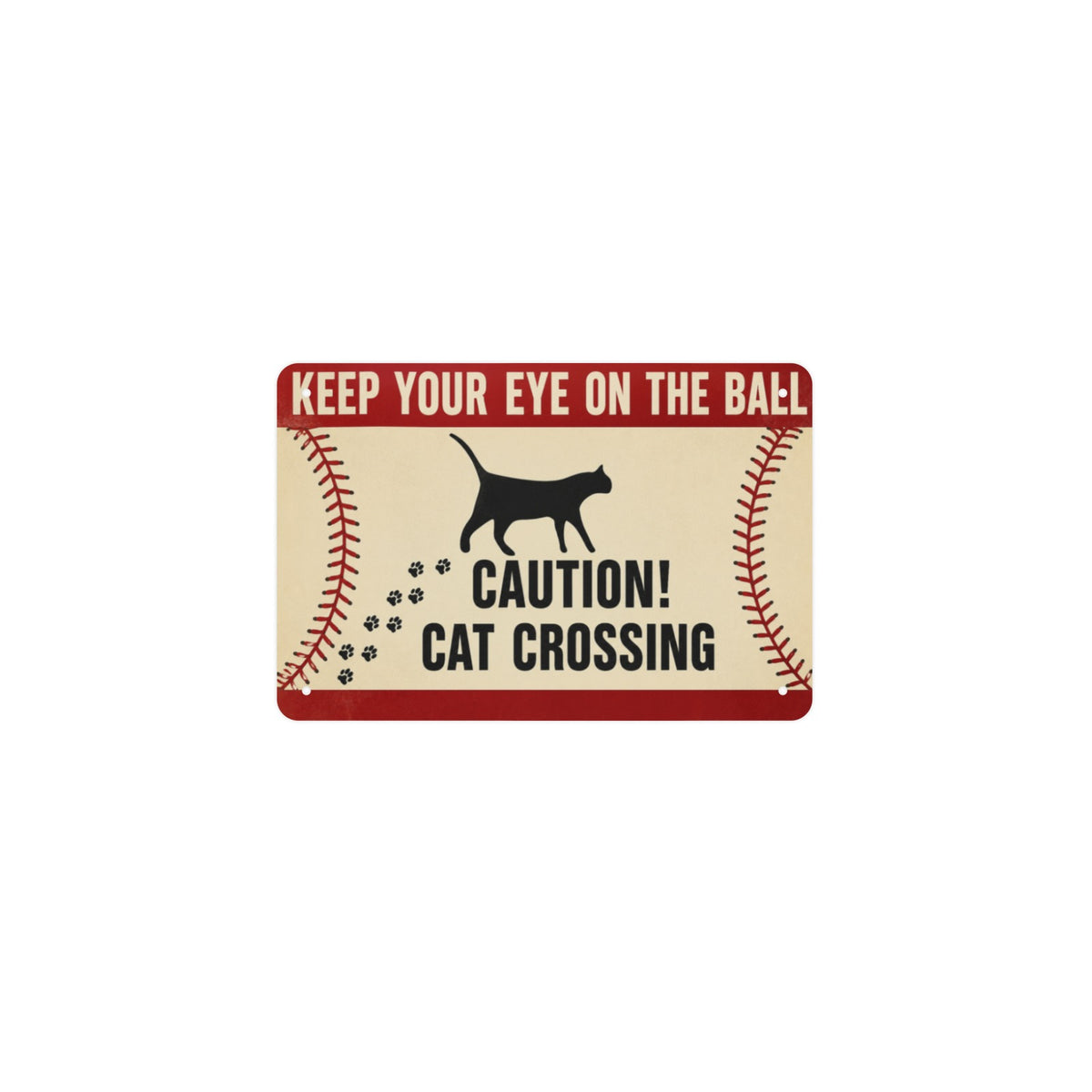 Keep Your Eye On The Ball 12 x 8 in Metal Tin Sign