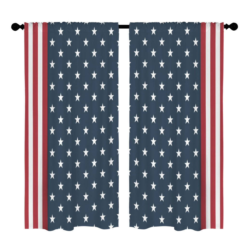 Red White Blue Vote Grid 52 x 84 in Window Curtain Set