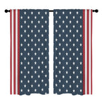 Red White Blue Vote Grid 52 x 84 in Window Curtain Set