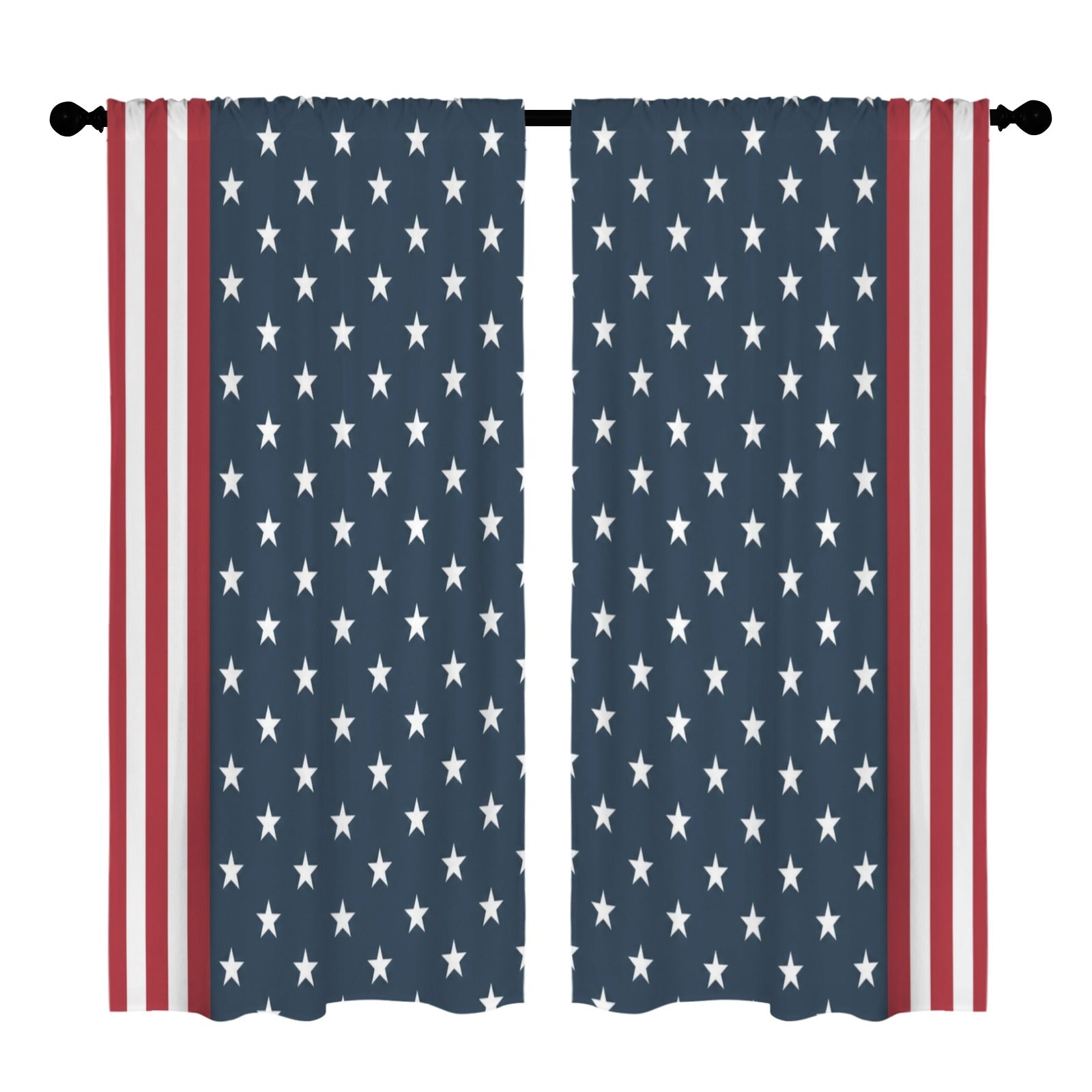 Red White Blue Vote Grid 52 x 84 in Window Curtain Set