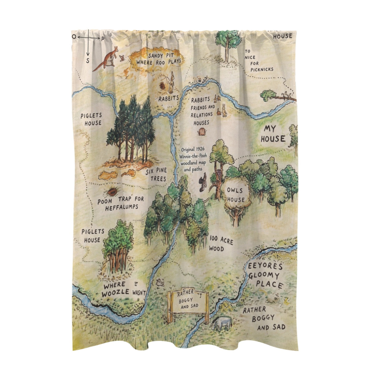 Pooh Woodland Map 51 x 72 in Door Curtain (QUE)