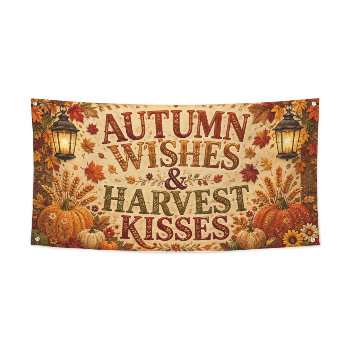 Autumn Harvest Wishes 47 x 24 in Festival Banner