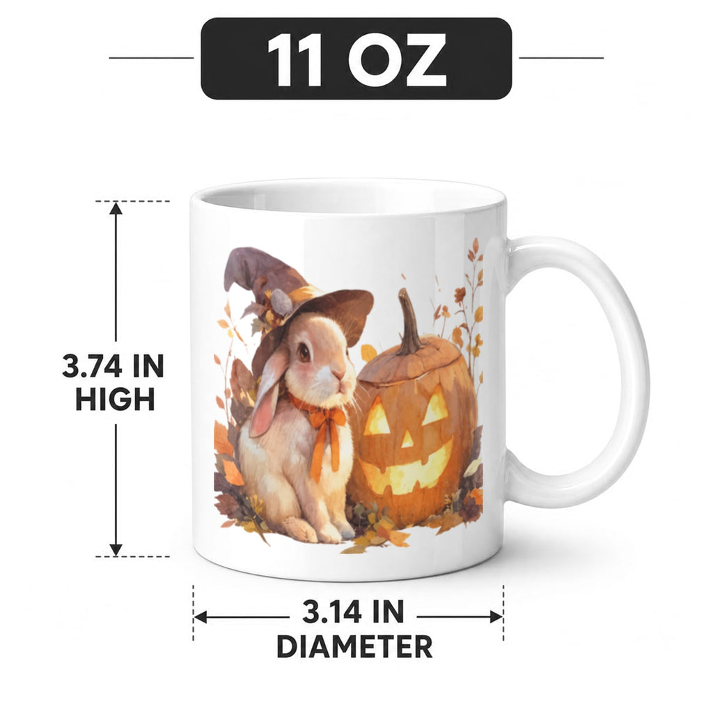 Autumn Moon Rabbit 11 oz White Ceramic Mug