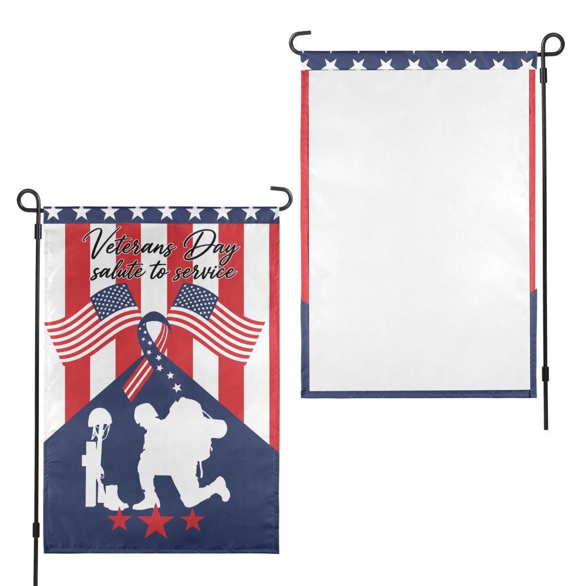 Veterans Day salute to service 12 x 18 in Garden Flag