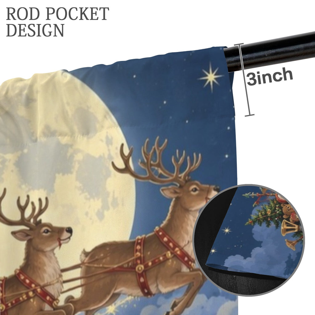 Santa Sky Sled 52 x 84 in Window Curtain Set