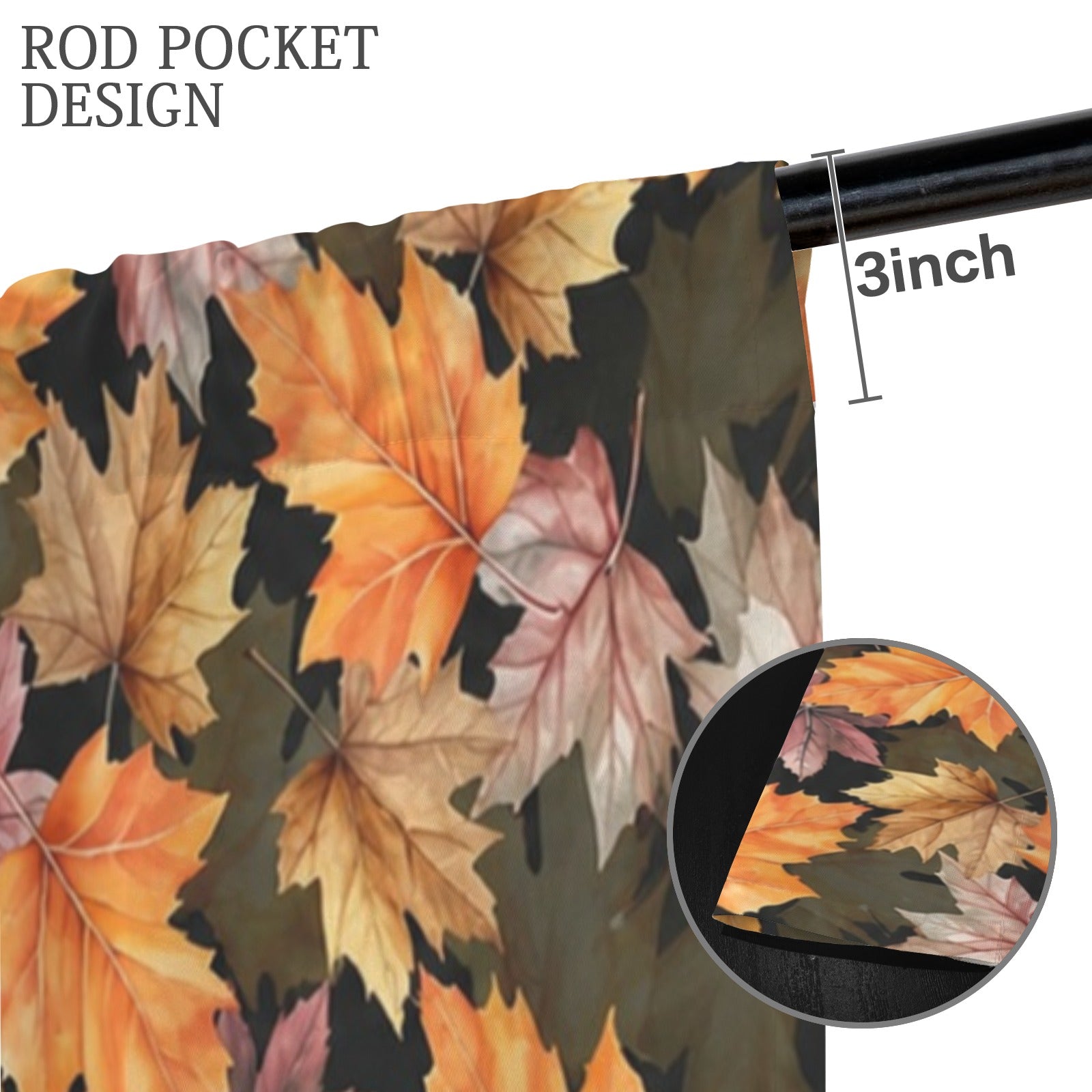 Watercolor Fall Maple Drift 52 x 84 in Window Curtain Set