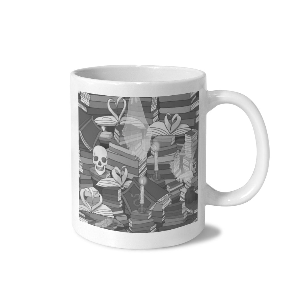 Haunted Library Ladder 11 oz White Ceramic Mug