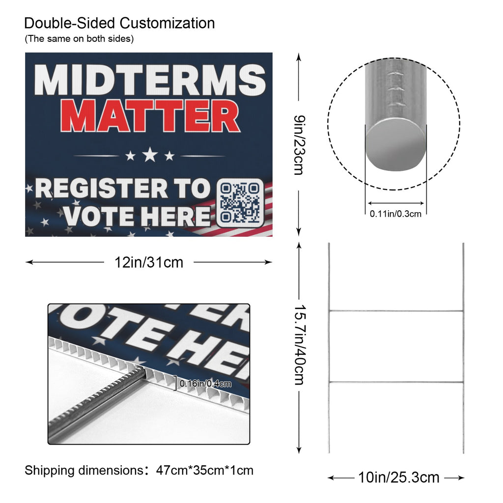Midterms Matter Scan Panel 12 x 9 in House Sign