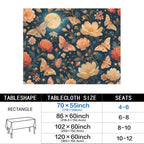 Moonlit Moths 178cm x 140cm Rectangular Tablecloth 70x55inch (QUE)