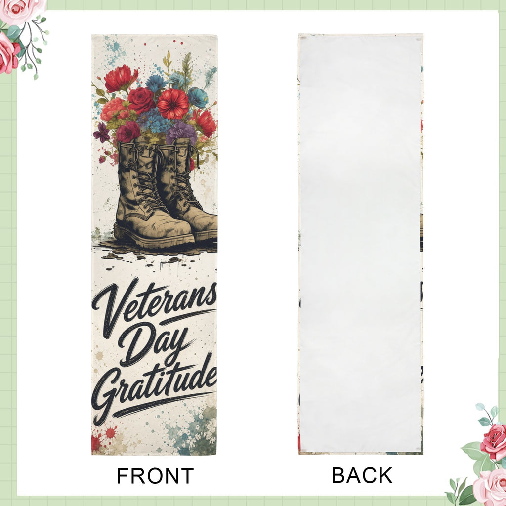Veterans Day Gratitude 12 x 40 in Polyester Peach Skin Tapestry