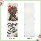 Veterans Day Gratitude 12 x 40 in Polyester Peach Skin Tapestry