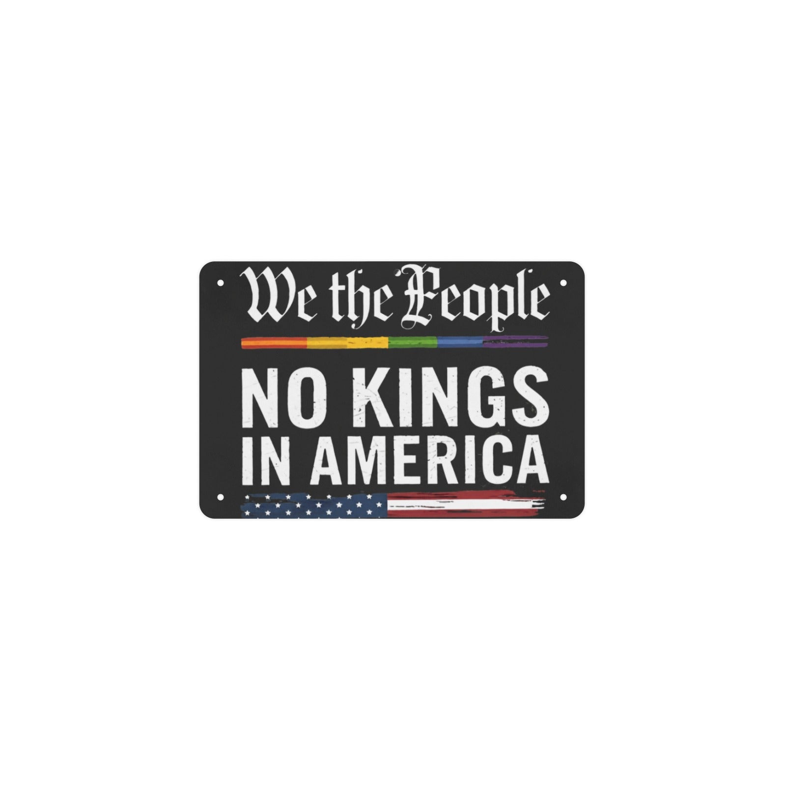 Democracy Has No King Librety Status USA 12 x 8 in Metal Tin Sign
