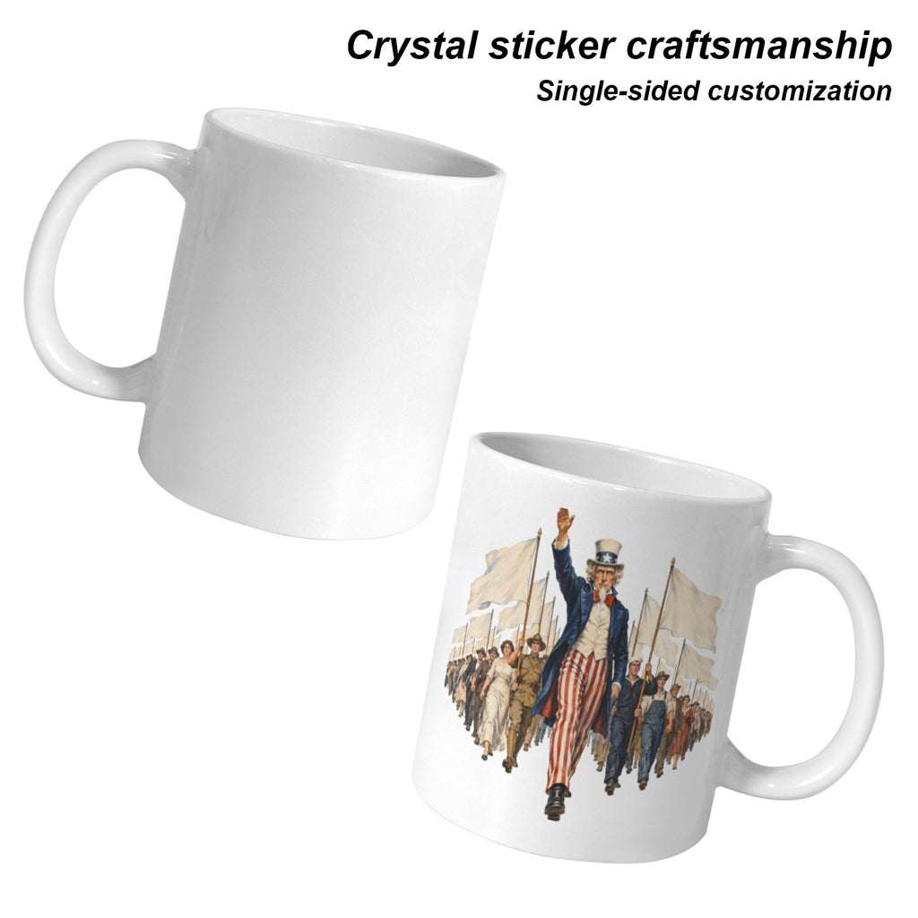 Uncle Sam Parade 11 oz White Ceramic Mug