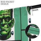 Green Frankenstein Faces 52 x 84 in Window Curtain Set