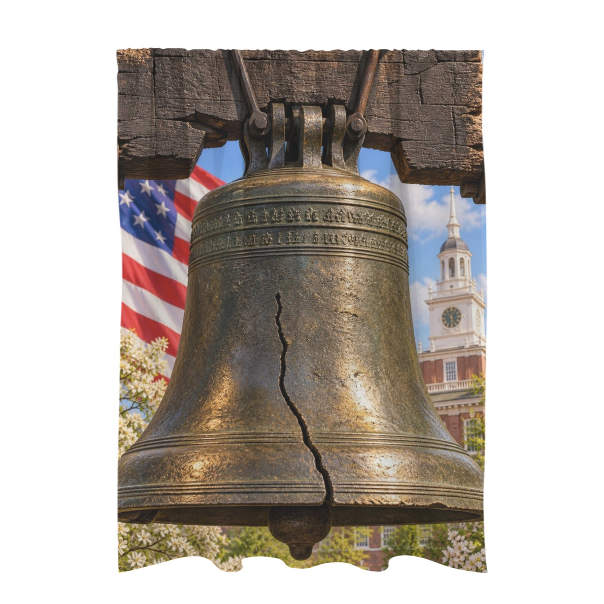 Liberty Bell Inscription — 51 x 72 in Door Curtain (QUE)
