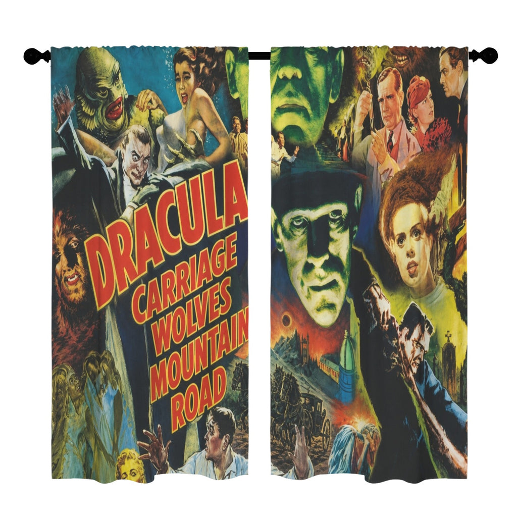 Dracula Poster Collage 52 x 84 in Window Curtain Set