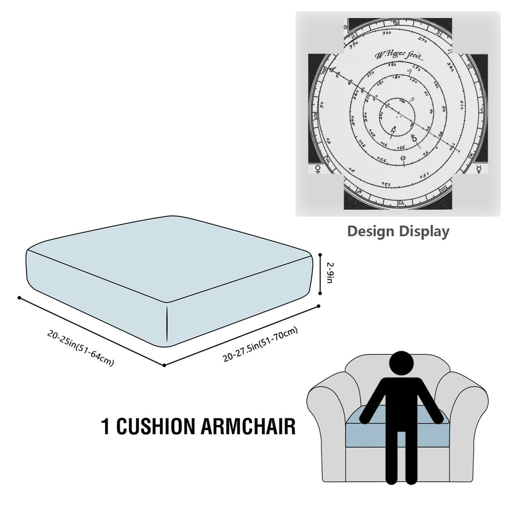 Moon Phase Celestial 25 x 27.5 x 8 in Sofa Cushion Cover