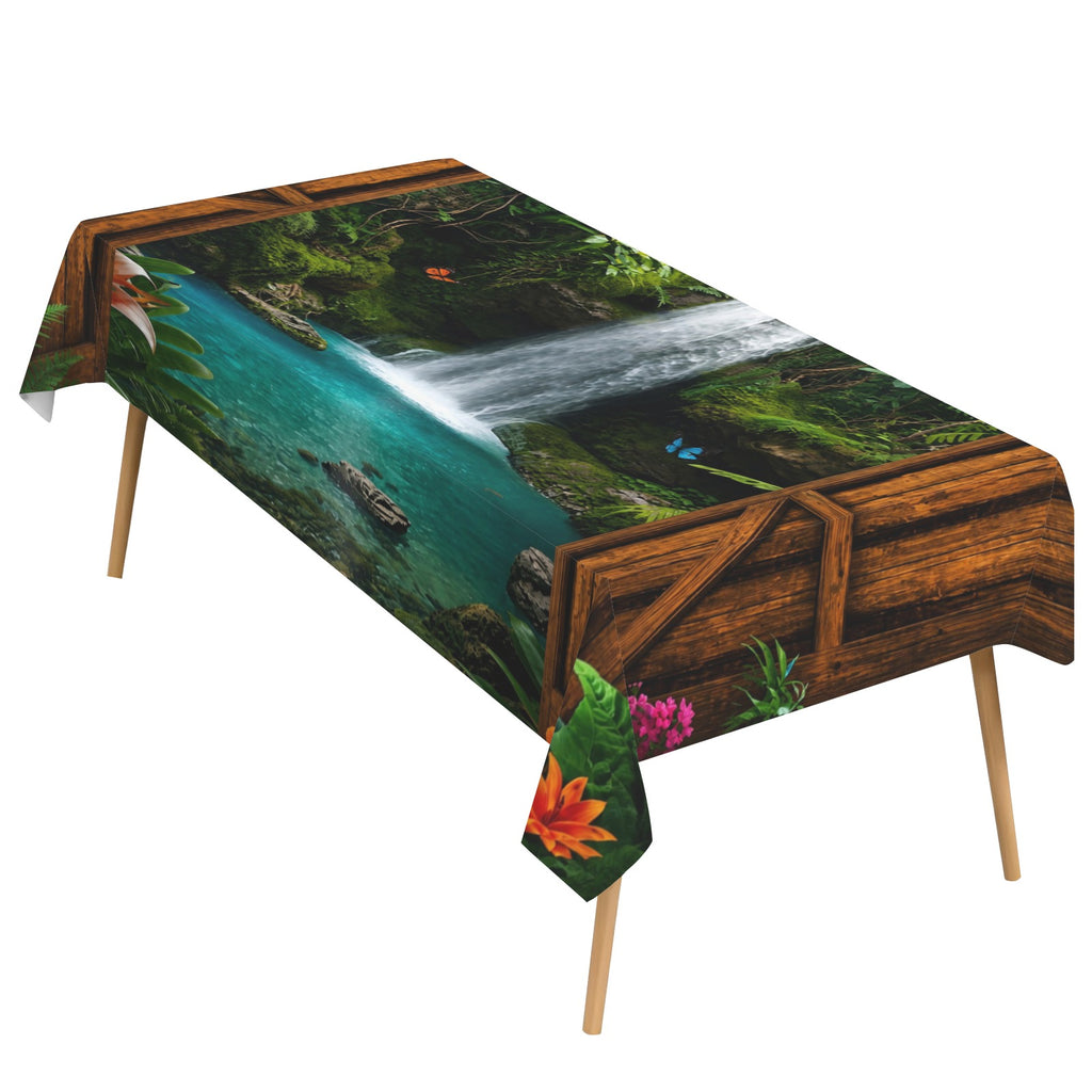 River Expedition 178cm x 140cm Rectangular Tablecloth 70x55inch (QUE)