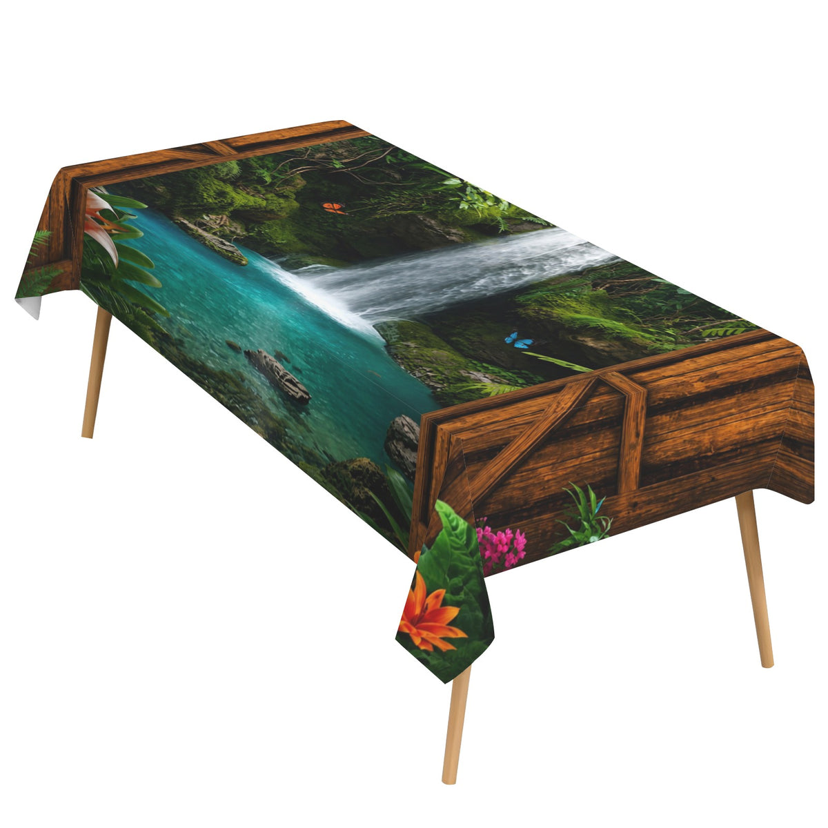 River Expedition 178cm x 140cm Rectangular Tablecloth 70x55inch (QUE)