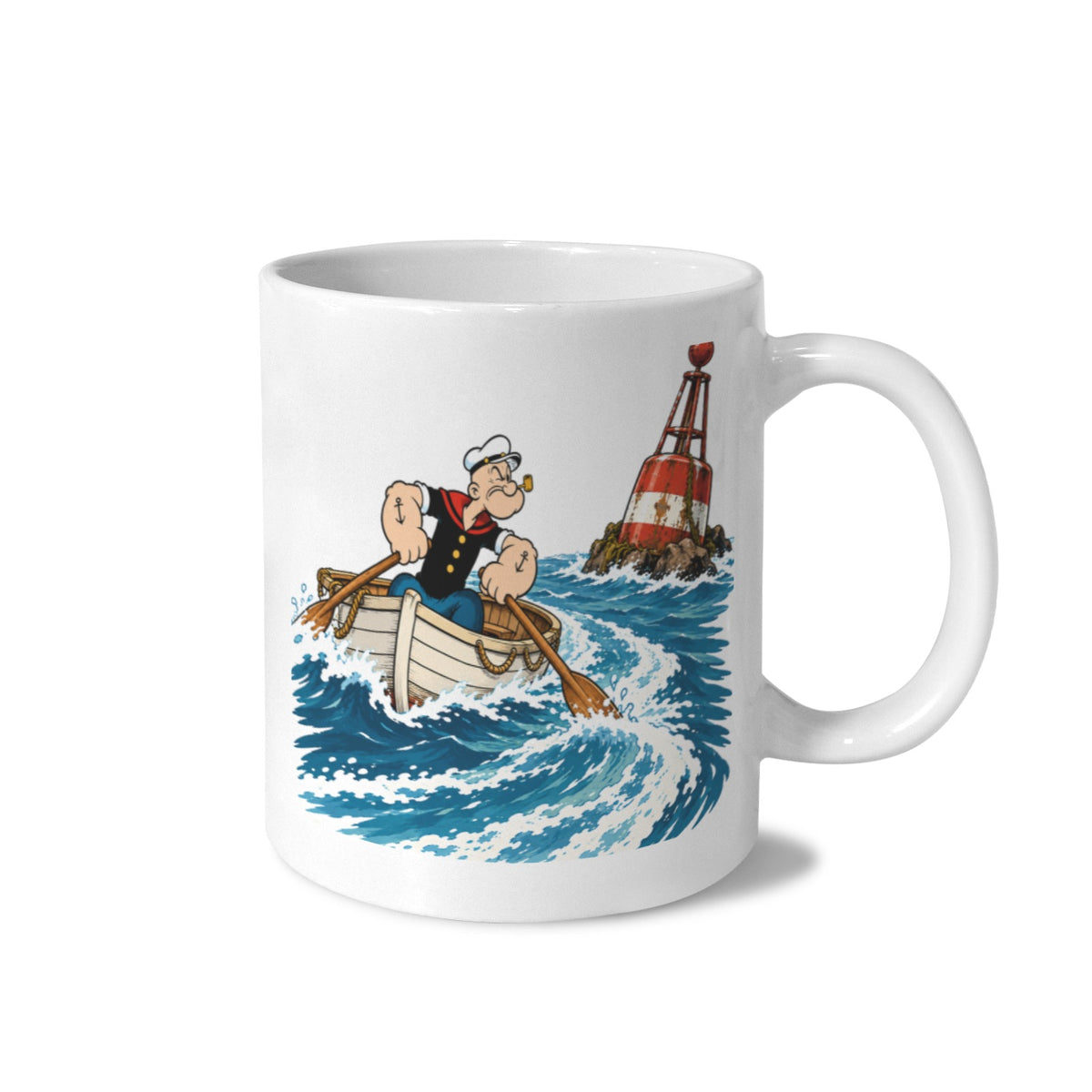 Popeye Lifeboat Buoy 11 oz White Ceramic Mug